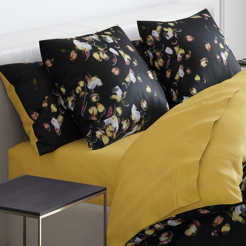 Aurore - Drap-Housse Satin De Coton Uni Ocre