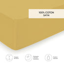 Aurore - Drap-Housse Satin De Coton Uni Ocre