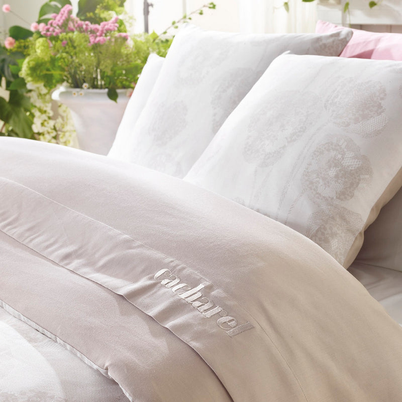 Lace - Housse De Couette + 1 Ou 2 Taie(S) D'Oreiller Satin De Coton Lace Taupe