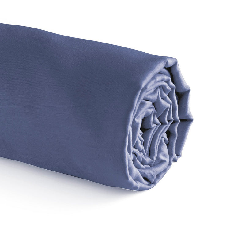 Lace - Drap-Housse Satin De Coton Uni Bleu Marine