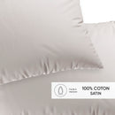 Lace - Set De 2 Taies D'Oreiller Satin De Coton Uni Taupe