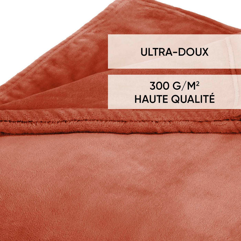 Maxi Plaid/Couvre-Lit En Polaire Rouge Séquioa