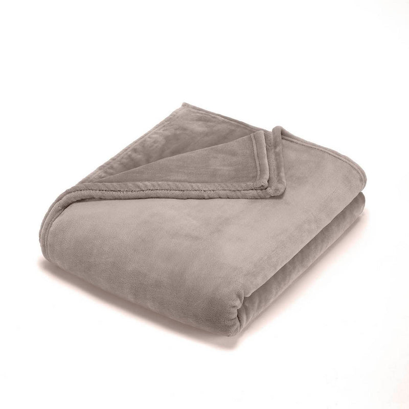 Maxi Plaid/Couvre-Lit En Polaire Taupe
