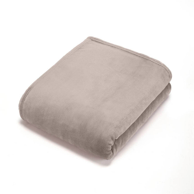 Maxi Plaid/Couvre-Lit En Polaire Taupe