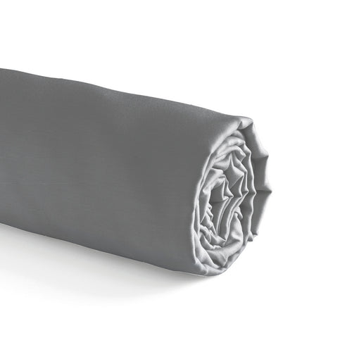 Uni - Drap-Housse Satin De Coton Uni Gris Clair
