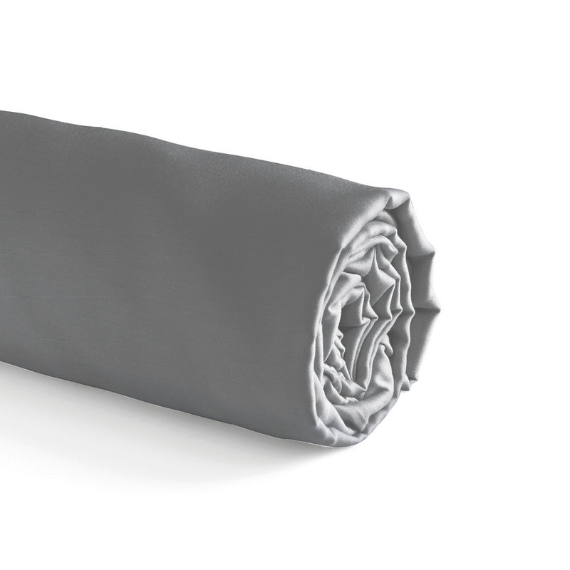 Uni - Drap-Housse Satin De Coton Uni Gris Clair