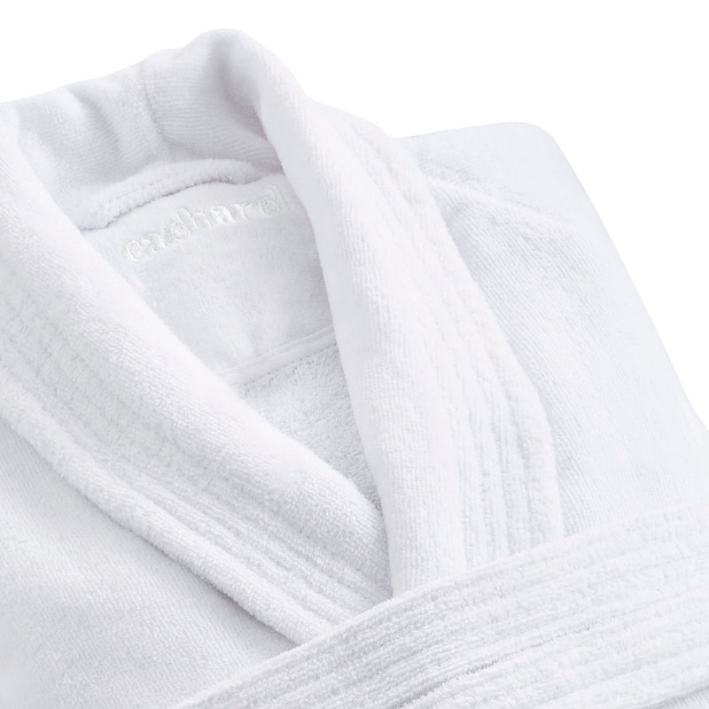 Peignoir Avec Col Châle En Coton Ultra Absorbant - Blanc
