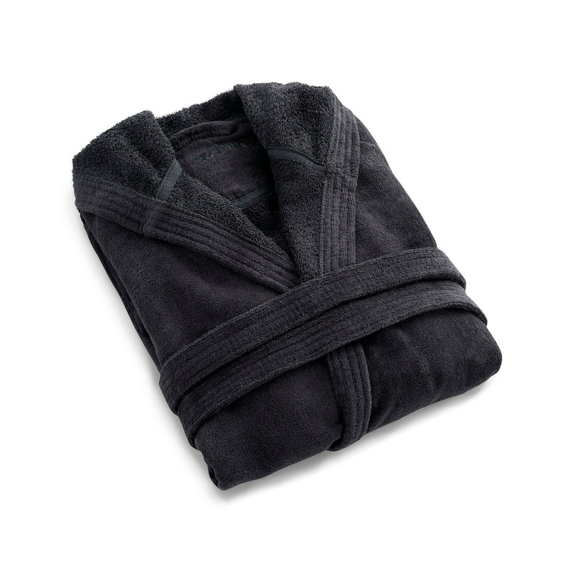 Peignoir Avec Capuche En Coton Ultra Absorbant - Gris Foncé