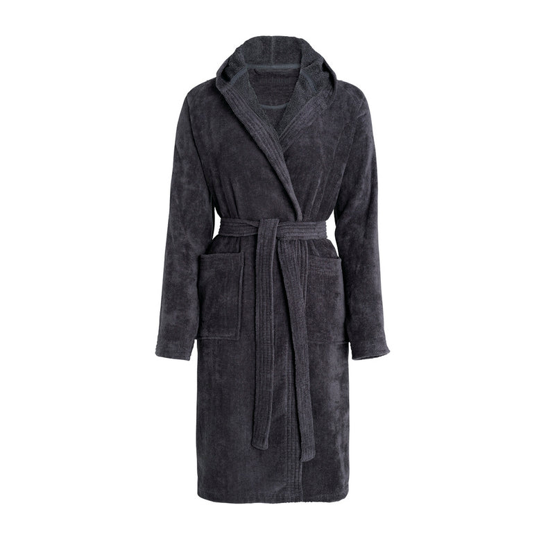Peignoir Avec Capuche En Coton Ultra Absorbant - Gris Foncé