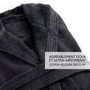 Peignoir Avec Capuche En Coton Ultra Absorbant - Gris Foncé