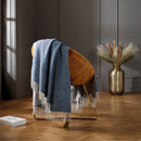Plaid Tissé Cachemire - Bleu Foncé/Gris Clair