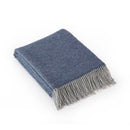 Plaid Tissé Cachemire - Bleu Foncé/Gris Clair