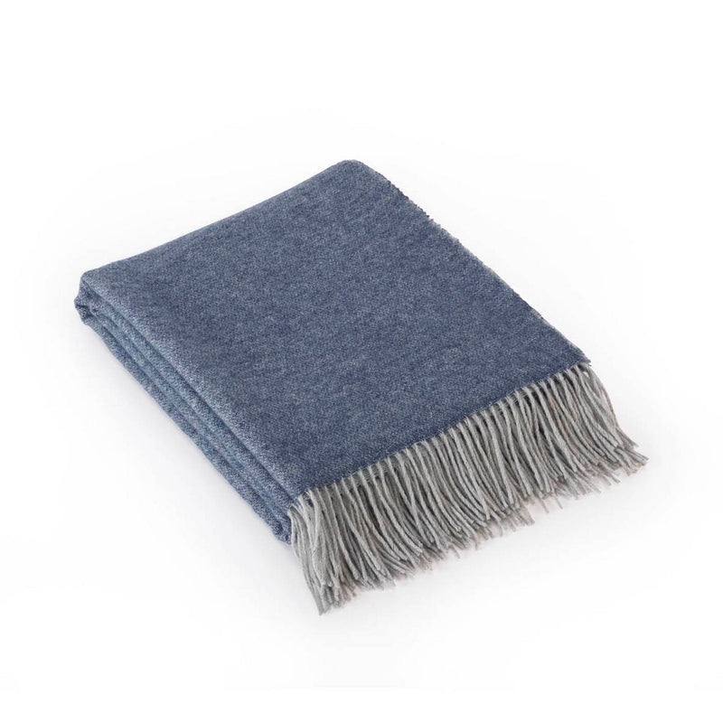 Plaid Tissé Cachemire - Bleu Foncé/Gris Clair