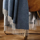 Plaid Tissé Cachemire - Bleu Foncé/Gris Clair