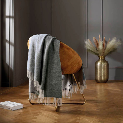 Plaid Tissé Cachemire - Gris Foncé/Gris Clair