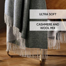 Plaid Tissé Cachemire - Gris Foncé/Gris Clair