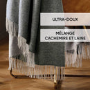 Plaid Tissé Cachemire - Gris Foncé/Gris Clair