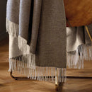 Plaid Tissé Cachemire - Bleu Clair/Marron Clair