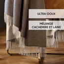 Plaid Tissé Cachemire - Bleu Clair/Marron Clair