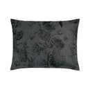 Flore - Set De 2 Taies D'Oreiller Satin De Coton Flore Noir / Gris