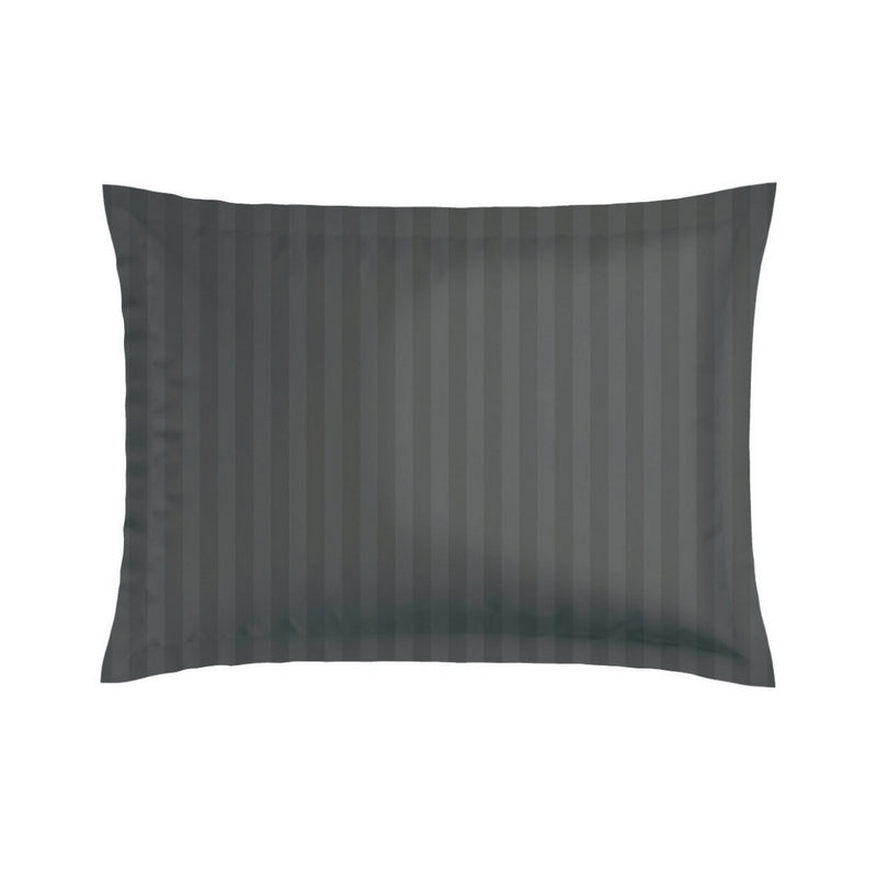Flore - Set De 2 Taies D'Oreiller Satin De Coton Flore Noir / Gris