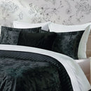 Flore - Set De 2 Taies D'Oreiller Satin De Coton Flore Noir / Gris