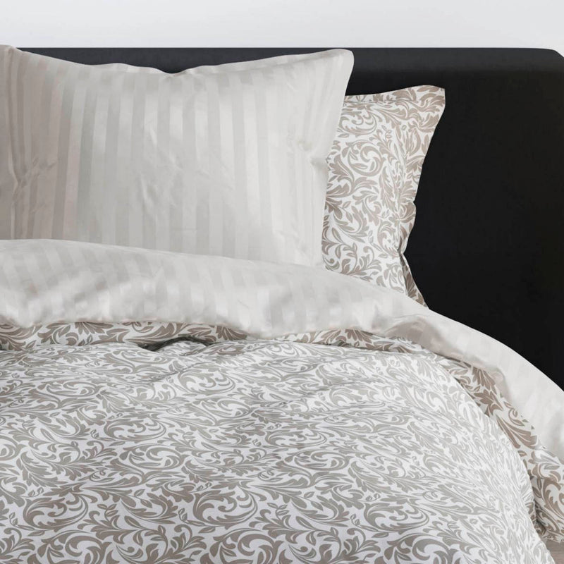 Romanesque - Set De 2 Taies D'Oreiller Satin De Coton Romanesque Taupe