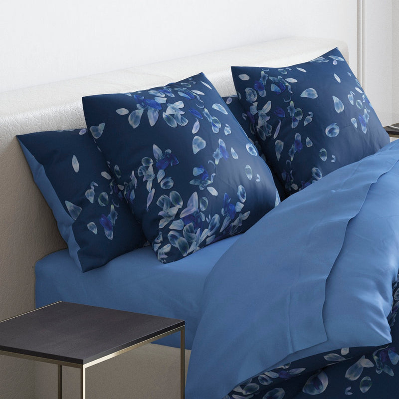 Aurore - Set De 2 Taies D'Oreiller Satin De Coton Aurore Bleu