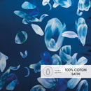 Aurore - Set De 2 Taies D'Oreiller Satin De Coton Aurore Bleu