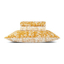 Birds - Ensemble De Draps : Drap-Housse, Drap Plat Et 1 Taie D'Oreiller En Satin De Coton - Dessin Birds Jaune