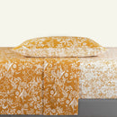 Birds - Ensemble De Draps : Drap-Housse, Drap Plat Et 1 Taie D'Oreiller En Satin De Coton - Dessin Birds Jaune