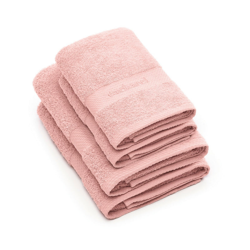 Set De 2 Serviettes + 2 Draps De Bain Rose Saumon