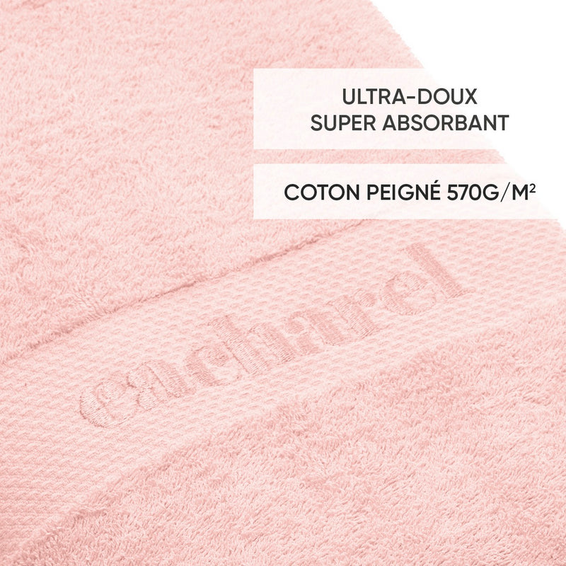 Set De 2 Serviettes + 2 Draps De Bain Rose Saumon