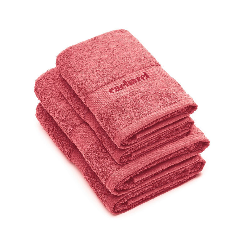 Set De 2 Serviettes + 2 Draps De Bain Rose Hibiscus
