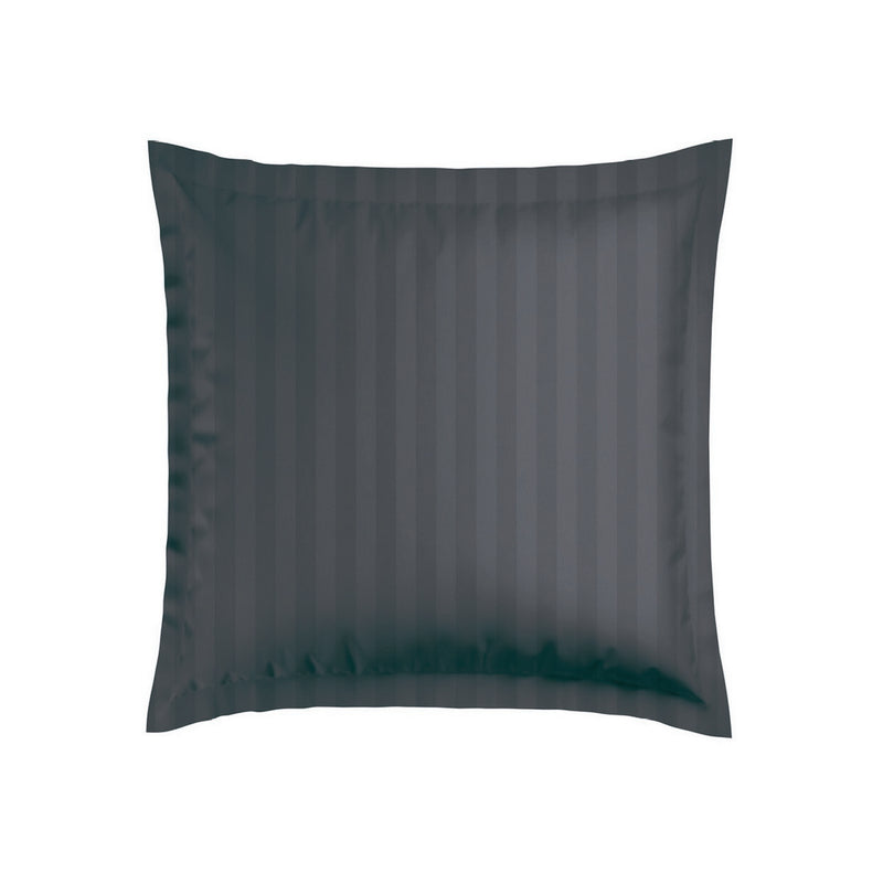 Flore - Set De 2 Taies D'Oreiller Satin De Coton Flore Noir / Gris