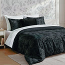 Flore - Set De 2 Taies D'Oreiller Satin De Coton Flore Noir / Gris