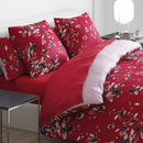 Aurore - Housse De Couette + 1 Ou 2 Taie(S) D'Oreiller Satin De Coton Aurore Rouge