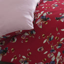 Aurore - Housse De Couette + 1 Ou 2 Taie(S) D'Oreiller Satin De Coton Aurore Rouge