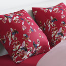 Aurore - Housse De Couette + 1 Ou 2 Taie(S) D'Oreiller Satin De Coton Aurore Rouge