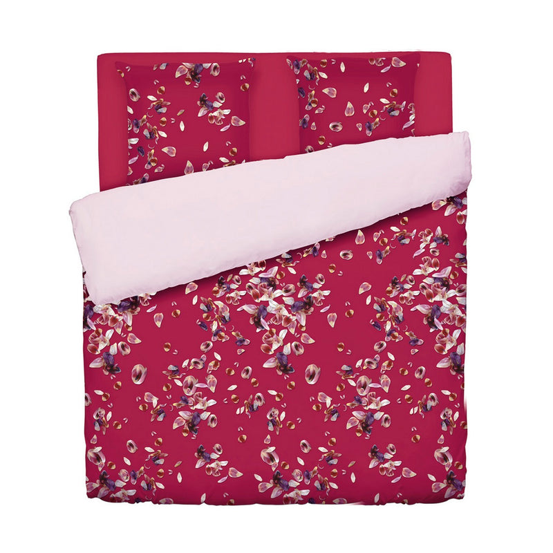 Aurore - Housse De Couette + 1 Ou 2 Taie(S) D'Oreiller Satin De Coton Aurore Rouge