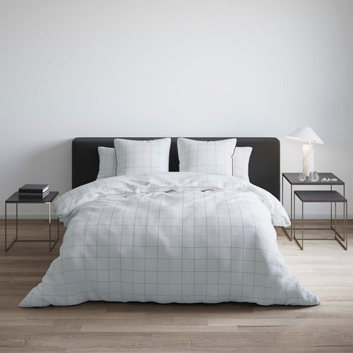 Caren - Housse De Couette + 1 Ou 2 Taie(S) D'Oreiller Satin De Coton Caren Blanc