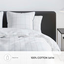 Caren - Housse De Couette + 1 Ou 2 Taie(S) D'Oreiller Satin De Coton Caren Blanc