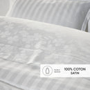 Jacquard - Set De 2 Taies D'Oreiller Satin De Coton Tissé Jacquard Petites Fleurs Blanc