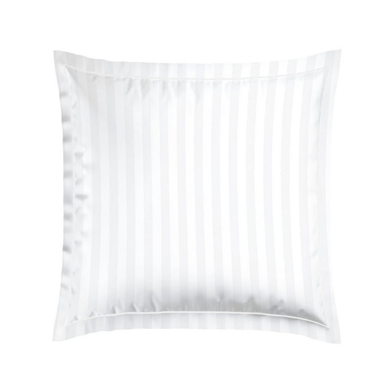 Jacquard - Set De 2 Taies D'Oreiller Satin De Coton Tissé Jacquard Petites Fleurs Blanc