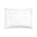 Jacquard - Taie D'Oreiller Satin De Coton Tissé Jacquard Petites Fleurs Blanc
