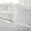 Jacquard - Taie D'Oreiller Satin De Coton Tissé Jacquard Petites Fleurs Blanc