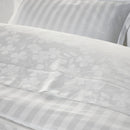 Jacquard - Taie D'Oreiller Satin De Coton Tissé Jacquard Petites Fleurs Blanc