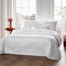 Jacquard - Taie D'Oreiller Satin De Coton Tissé Jacquard Petites Fleurs Blanc