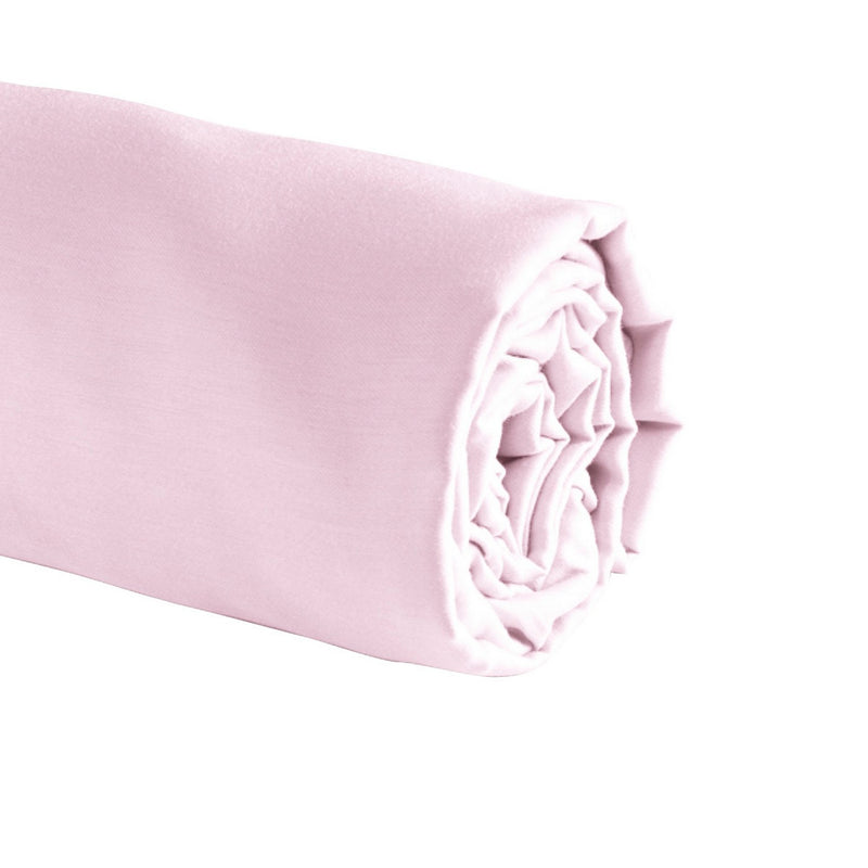 Aurore - Drap-Housse Satin De Coton Uni Rose Clair
