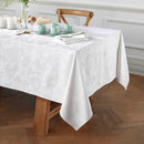 Jacquard - Nappe Tissé Jacquard Petites Fleurs Blanc
